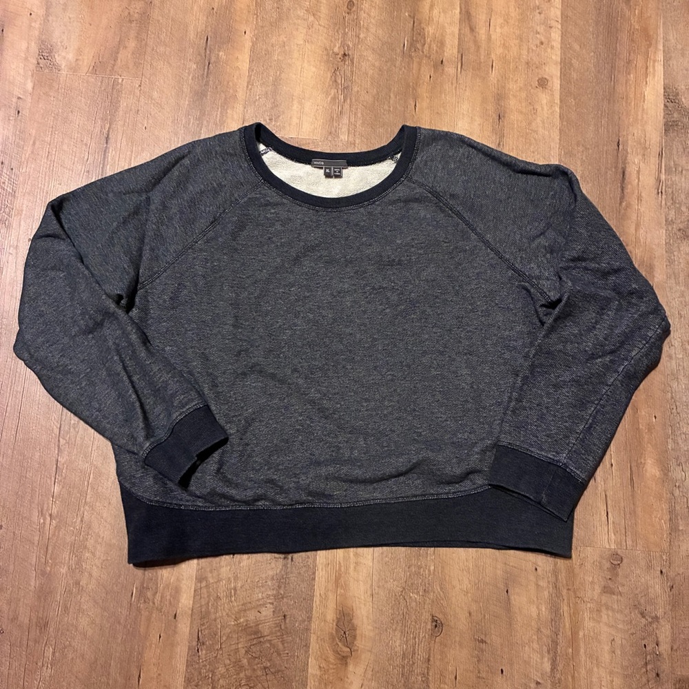 Vince Navy Heather Oversized Crewneck Sweatshirt